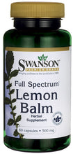 Load image into Gallery viewer, Swanson Full Spectrum Lemon Balm 500mg 60 Capsules