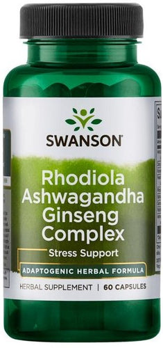 Swanson Rhodiola Ashwagandha Ginseng Complex 60 Capsules